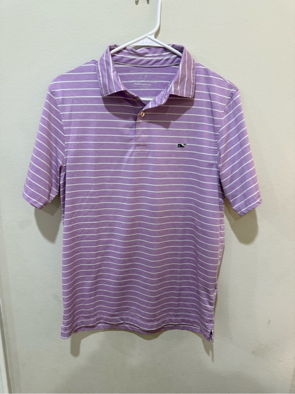 Vineyard Vines Lavender and White Striped Polo